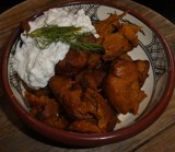 Gyros style Seitan bites with tzatziki 